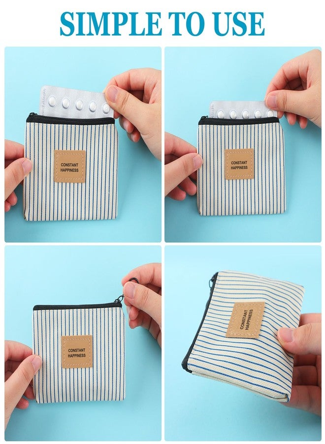 ميناتي عبوتان من حبوب منع الحمل، محفظة قماشية لحفظ الحبوب بمقاس 4.7 × 3.6 بوصة مع سحاب لتنظيم البطاقات، محفظة جيبية لحماية خصوصية النساء - Image 3